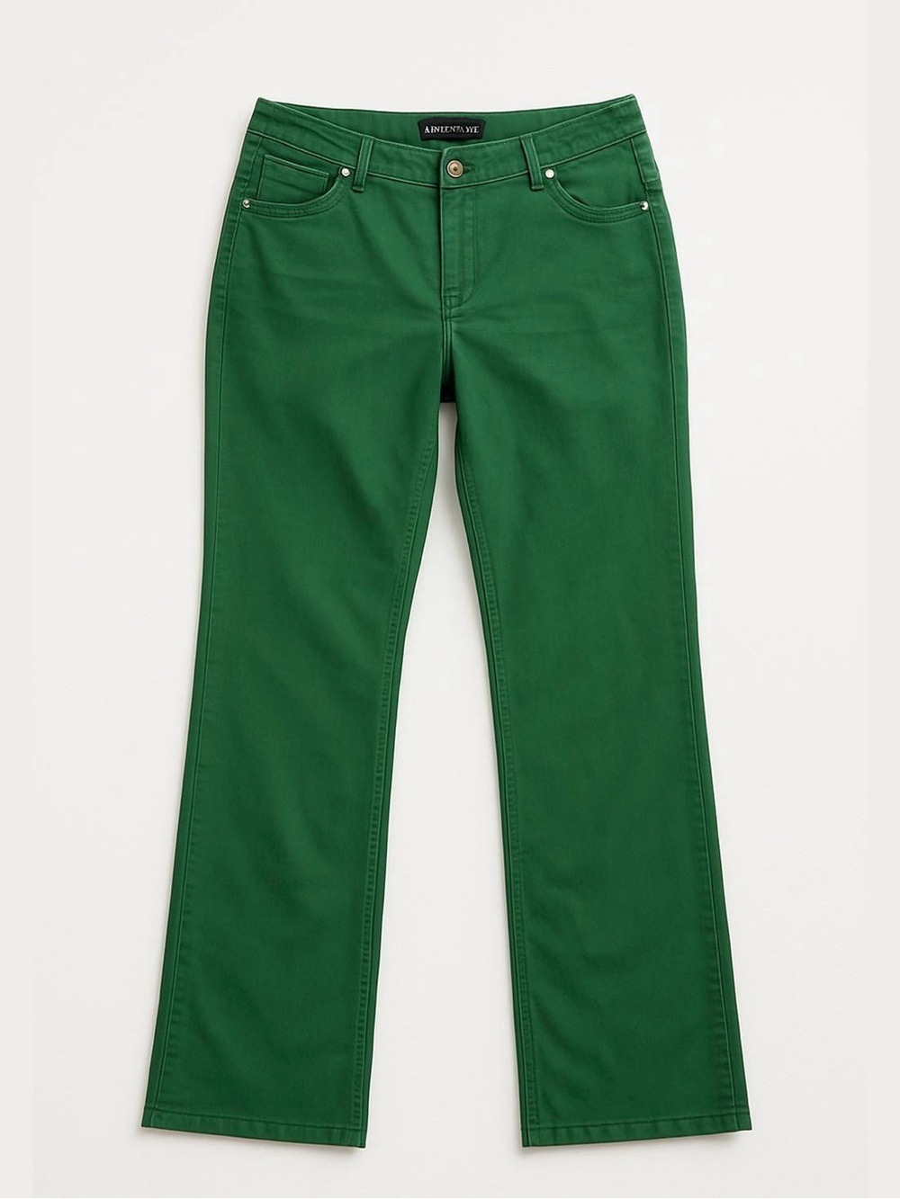 Women’s Green Stretch Straight Leg Jeans